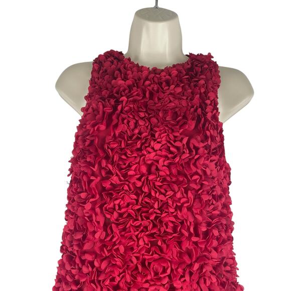 J. Crew Rosette 3D Flower Petal Mini Dress Ruby Red Size 2 - Picture 6 of 11